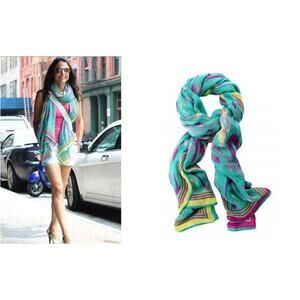 Stella and Dot Palm Springs Scarf‎ tuqouise yellow